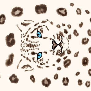 Watercolor Snow Leopard 2