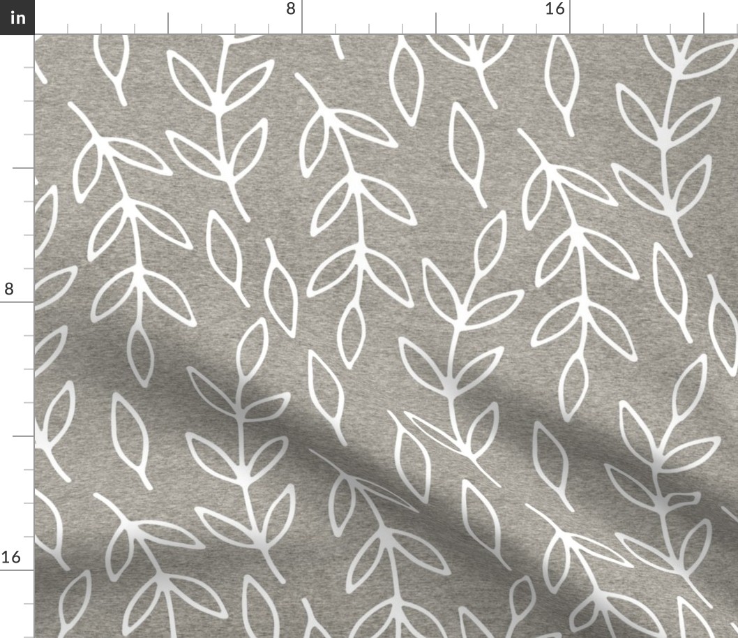 Half Scale Branches (heather flax) Home Decor Bedding, GingerLous