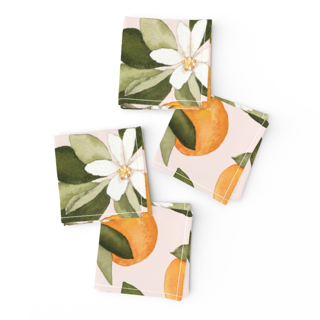 Large Orange Blossoms on Blush