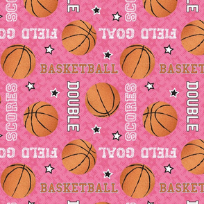 Pink Basketballs Fabric, Wallpaper and Home Decor | Spoonflower