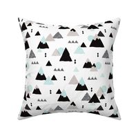 Geometric fuji japan mountain illustration winter woodland  JUMBO