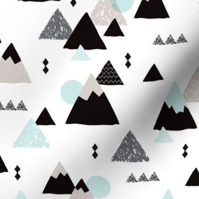 Geometric fuji japan mountain illustration winter woodland  JUMBO