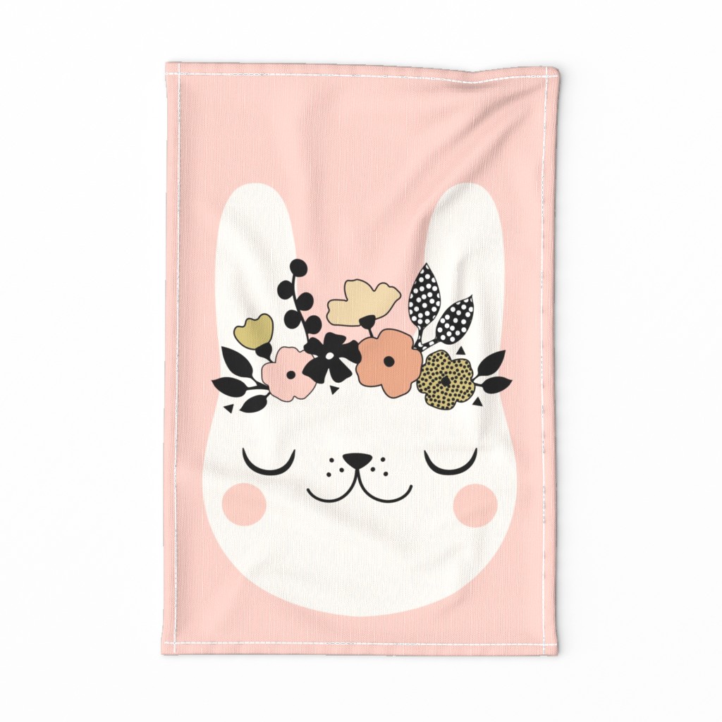 Floral Bunny - Tea towel 