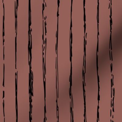 Raw vertical Inky stripes minimal Scandinavian style trend abstract print chocolate brown
