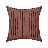 Raw vertical Inky stripes minimal Scandinavian style trend abstract print chocolate brown