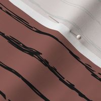 Raw vertical Inky stripes minimal Scandinavian style trend abstract print chocolate brown