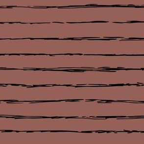 Raw horizontal Inky stripes minimal Scandinavian style trend abstract print chocolate brown