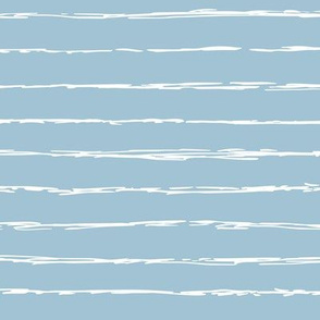Raw horizontal Inky stripes minimal Scandinavian style trend abstract print sea blue