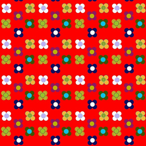 Red flowers mat _ Amake Adedoyin