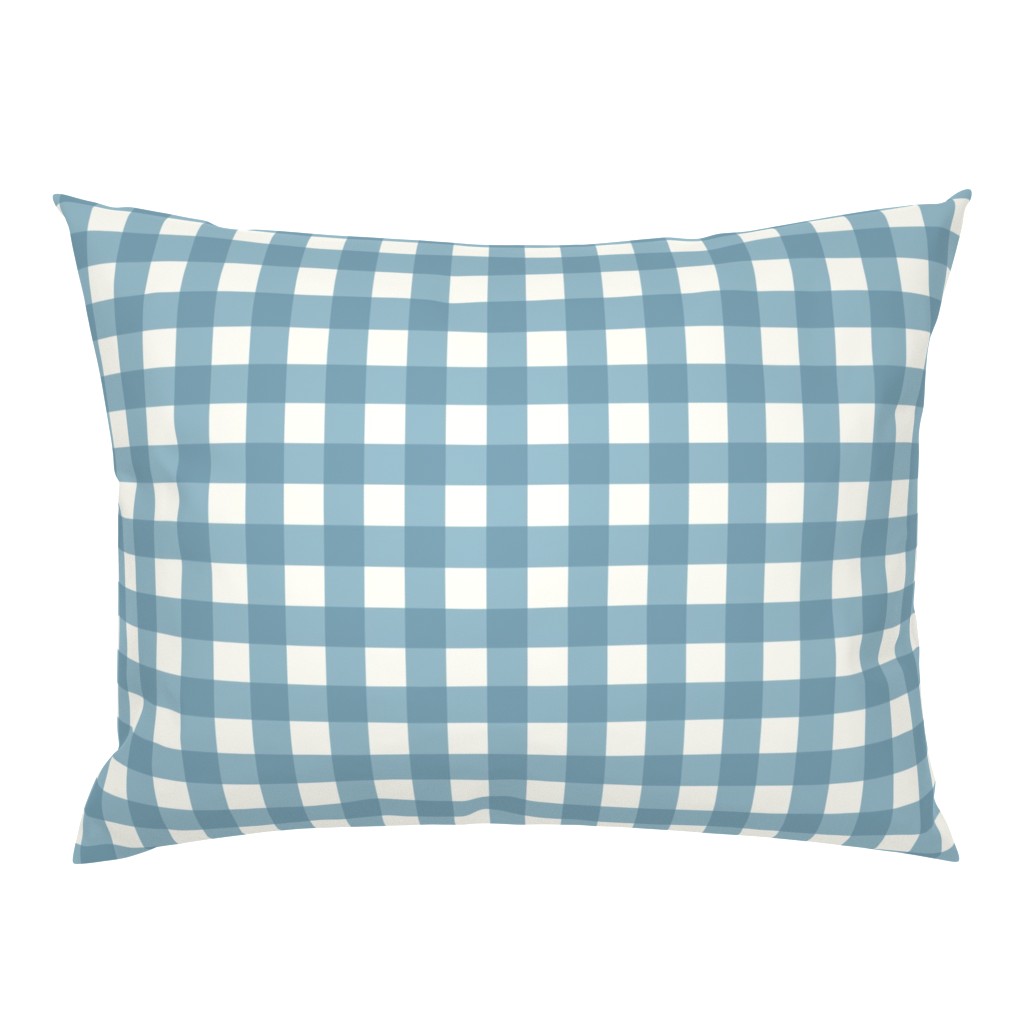  Gingham Dusty Blue Off White