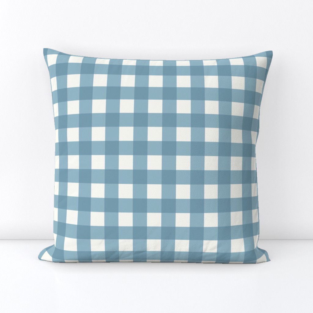  Gingham Dusty Blue Off White