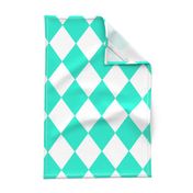 Aqua Gift Box Blue Modern Diamond Pattern