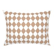 Natural Burlap Small Modern Diamond Pattern