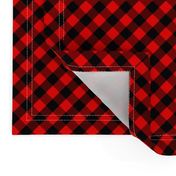 Diagonal Red and Black Mini 1/2 Inch Buffalo Checks
