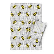 8" Bumble Bee Print Black Polka Dots