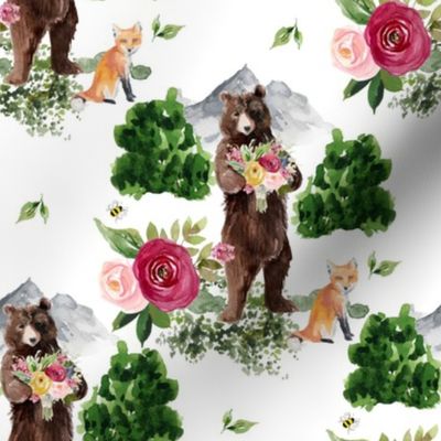 8" Floral Bear in the Woods