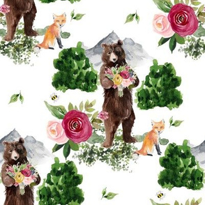 8" Floral Bear in the Woods