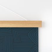 Little Maze stripes minimal Scandinavian grid style trend abstract geometric print winter navy blue