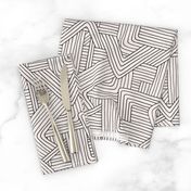 Little Maze stripes minimal Scandinavian grid style trend abstract geometric print monochrome off white black