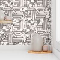 Little Maze stripes minimal Scandinavian grid style trend abstract geometric print monochrome off white black