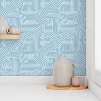 Little Maze stripes minimal Scandinavian grid style trend abstract geometric print monochrome baby blue