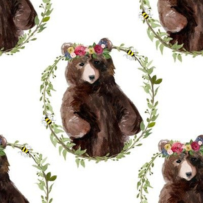 8" Woodland Floral Bear