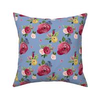 8" Woodland Summer Florals Blue