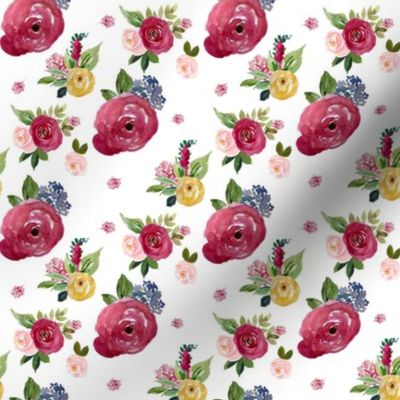 4" Woodland Summer Florals White