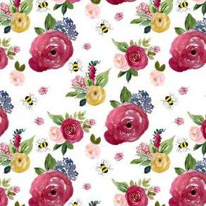 4" Woodland Summer Florals with Bees