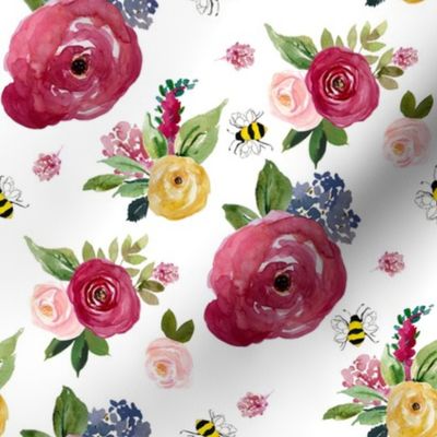 8" Woodland Summer Florals with Bees