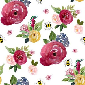 8" Woodland Summer Florals with Bees