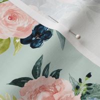 Blush and Indigo Whimsy Blooms // Paris Green