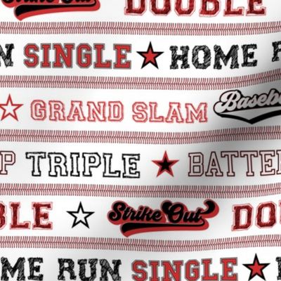 Baseball Sayings Stripes Red Black