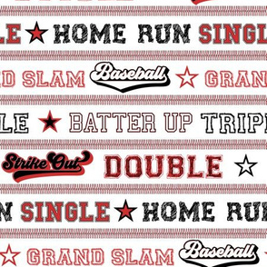 Baseball Sayings Stripes Red Black