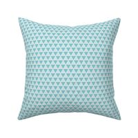 Small Triangles in Pool Blue - equilateral triangles geometric coordinate, teal aqua blue, scales, mermaid