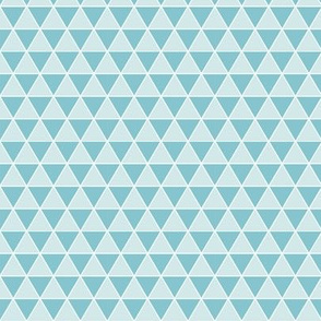 Small Triangles in Pool Blue - equilateral triangles geometric coordinate, teal aqua blue, scales, mermaid