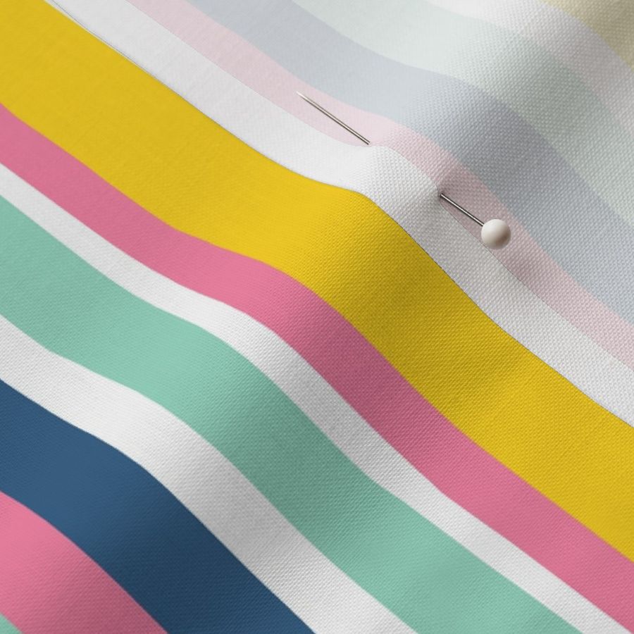 summer stripes - pink blue yellow - LAD19