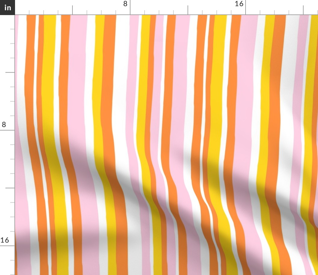 summer stripes - pink orange yellow - LAD19