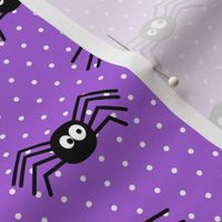 Cute Spiders - Halloween - purple polka dots - LAD19