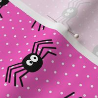 Cute Spiders - Halloween - pink polka dots - LAD19