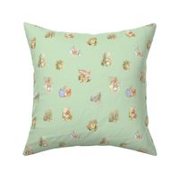 Beatrix Potter Peter Rabbit Toss - Moss Green Gingham - Small Scale