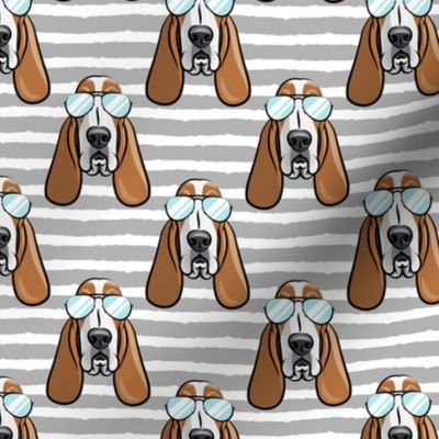 basset hound - sunnies - grey stripes - dogs wearing sunglasses - LAD19