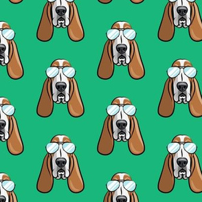 basset hound - sunnies - green - dogs wearing sunglasses - LAD19