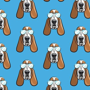 basset hound - sunnies - blue - dogs wearing sunglasses - LAD19