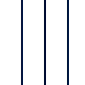 Navy pinstripe on white - 2 inch wide