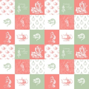 Alice in Wonderland Patchwork in Coral Sage Green