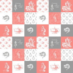 Alice in Wonderland Patchwork Coral Gray