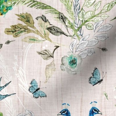 Boheme Peacock Chinoiserie (blush) LARGE