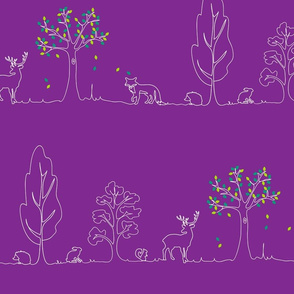 woodland doodle purple