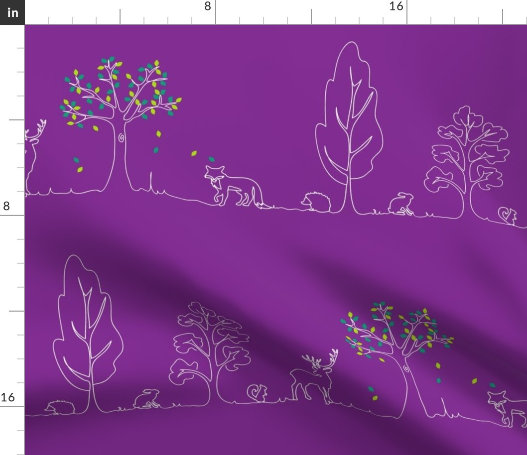 woodland doodle purple